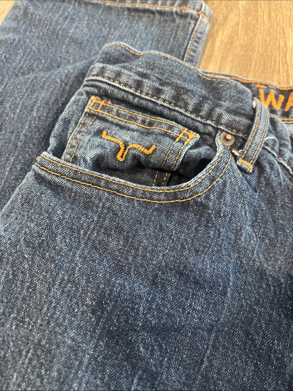 Kimes Ranch Men's Blue Straight Leg Jeans with Button Fly 29x36 - Picture 6 of 7